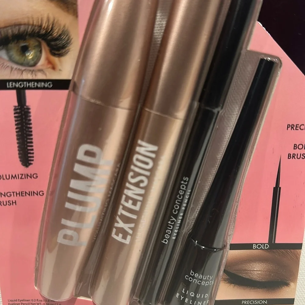 Beauty Concepts Eye Makeup Collection with Eye liners and Mascaras.